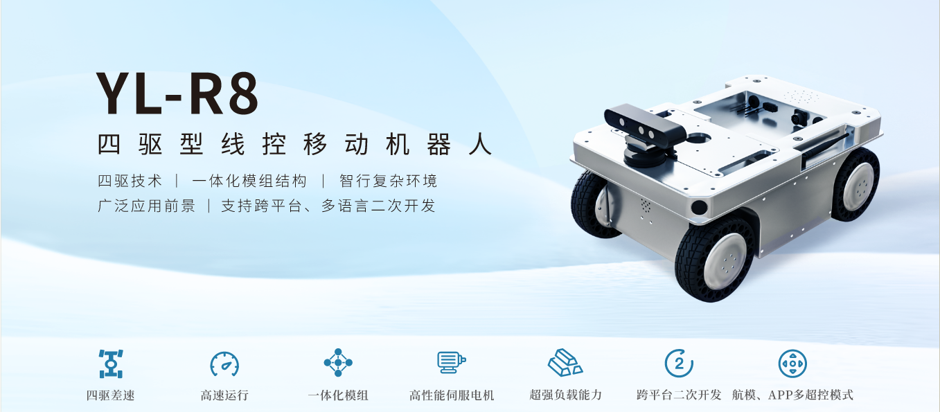 胜游网页版登录入口YL-R8四驱型线控移动机器人
